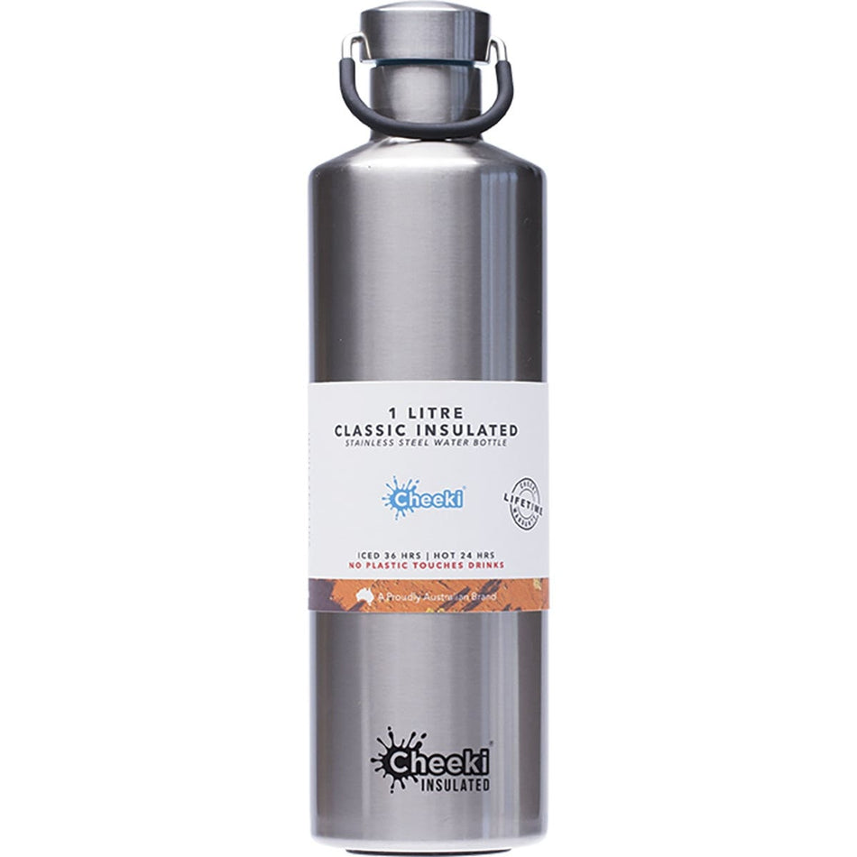 Cheeki Stainless Steel Bottle Insulated - Silver 1 Litre