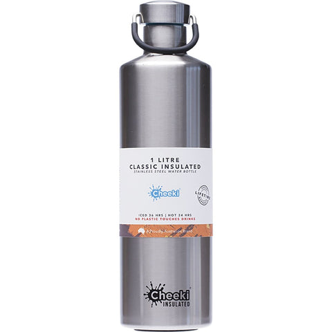 CHEEKI Stainless Steel Bottle Insulated - Silver 1L