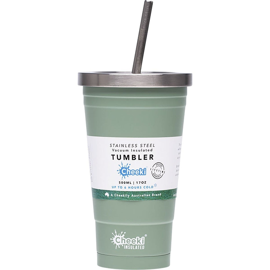 Cheeki Insulated Tumbler Pistachio - With S/steel Straw 500ml