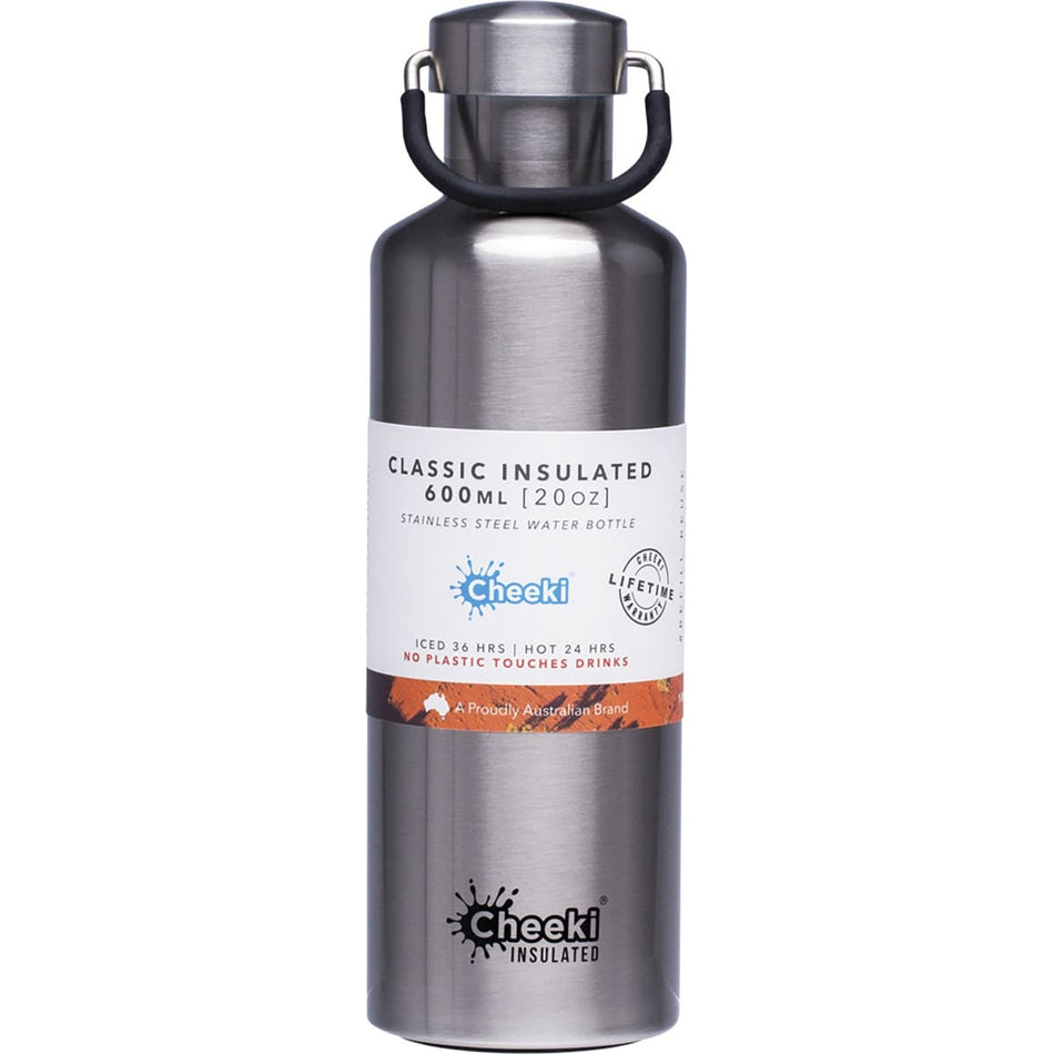 Cheeki Stainless Steel Bottle Insulated - Silver 600ml