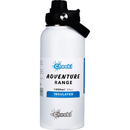 Cheeki Stainless Steel Bottle Adventure Insulated White 1l