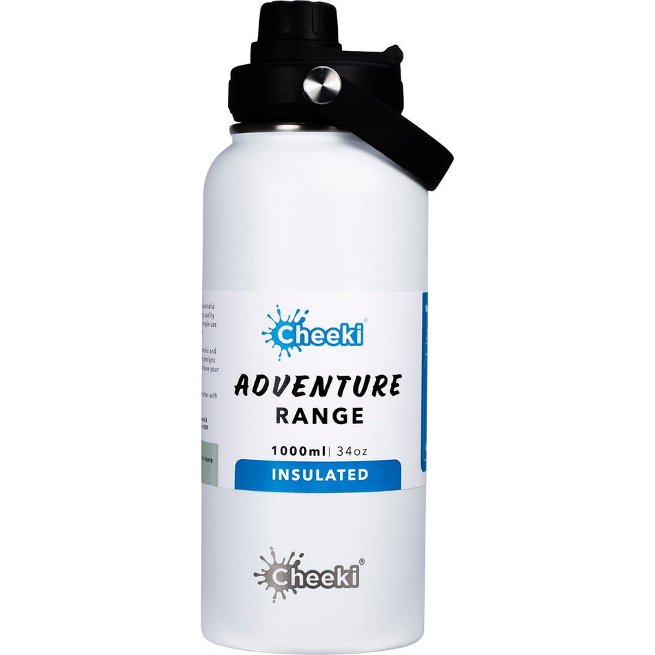 Cheeki Stainless Steel Bottle Adventure Insulated White 1l
