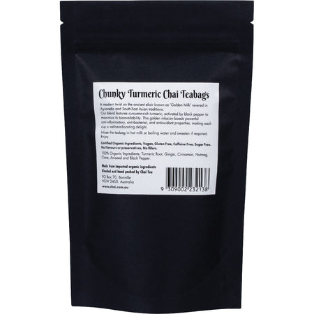 Chai Tea Organic Chunky Turmeric Chai Tea Bags 20pk