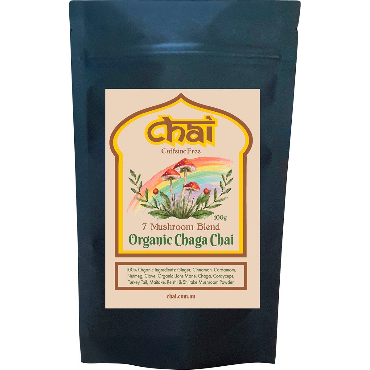 Chai Tea Organic Chaga Chai 7 Mushroom Blend 100g