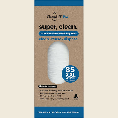 CleanLIFE Super Clean Reusable Absorbent Cleaning Wipes 85pk