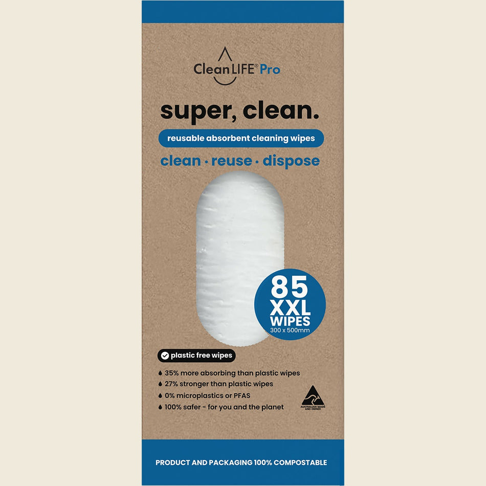 CleanLIFE Super Clean Reusable Absorbent Cleaning Wipes 85pk