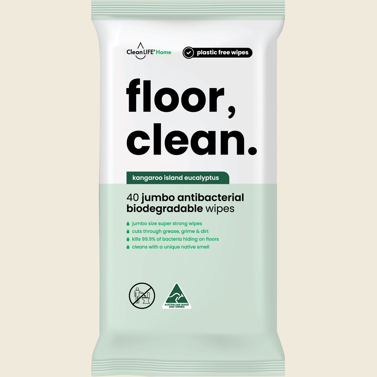 CleanLIFE Floor Clean Wipes 40pk