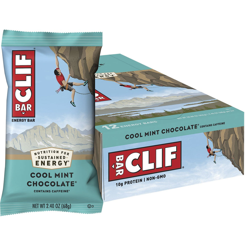 CLIF Energy Bar Cool Mint Choc (49mg Caffeine) 68g 12PK