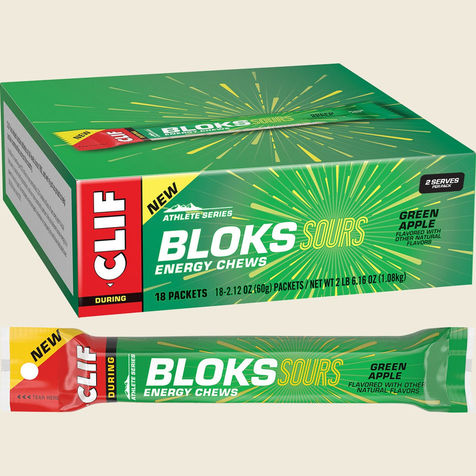 CLIF Bloks Energy Chews Sour Green Apple 18x60g