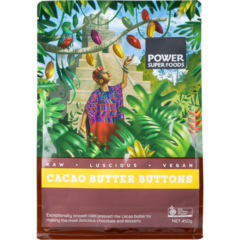 POWER SUPER FOODS Cacao Butter Buttons The Origin Series 450g