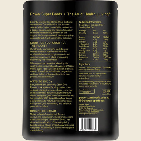Power Super Foods Cacao Gold Powder Certified Organic 1kg