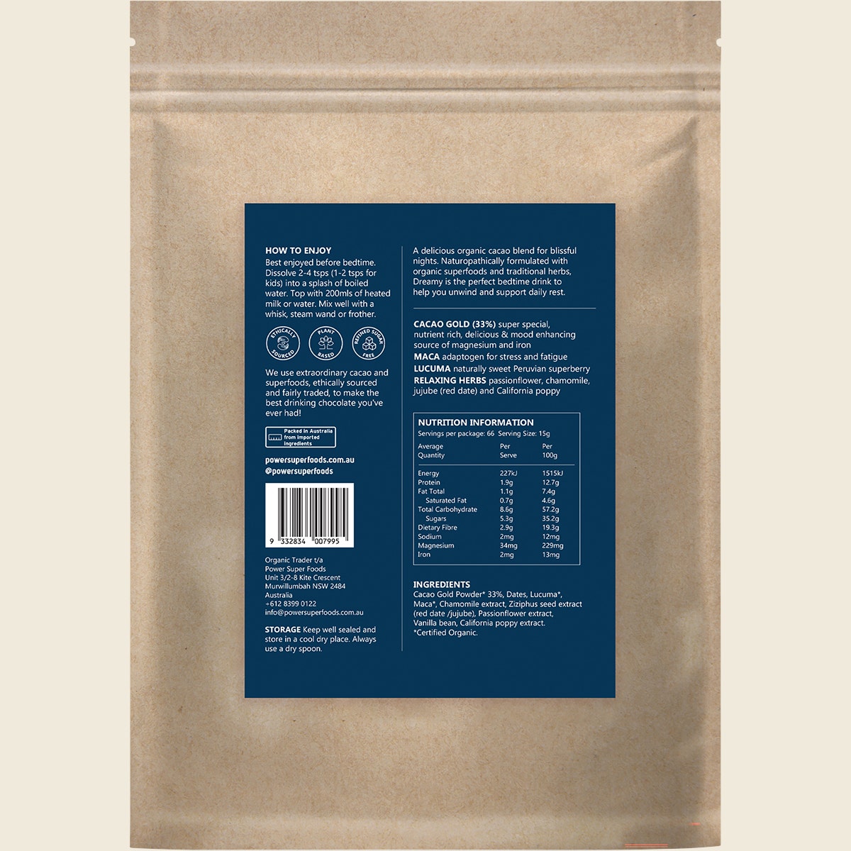 Power Super Foods Dreamy Night Drinking Chocolate 1kg