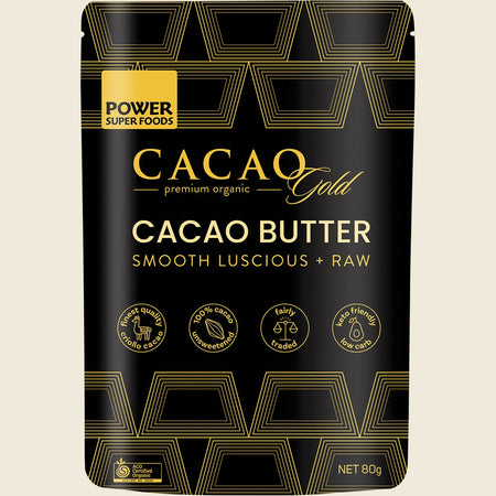 Power Super Foods Cacao Gold Butter Chunks Raw Certified Organic 80g