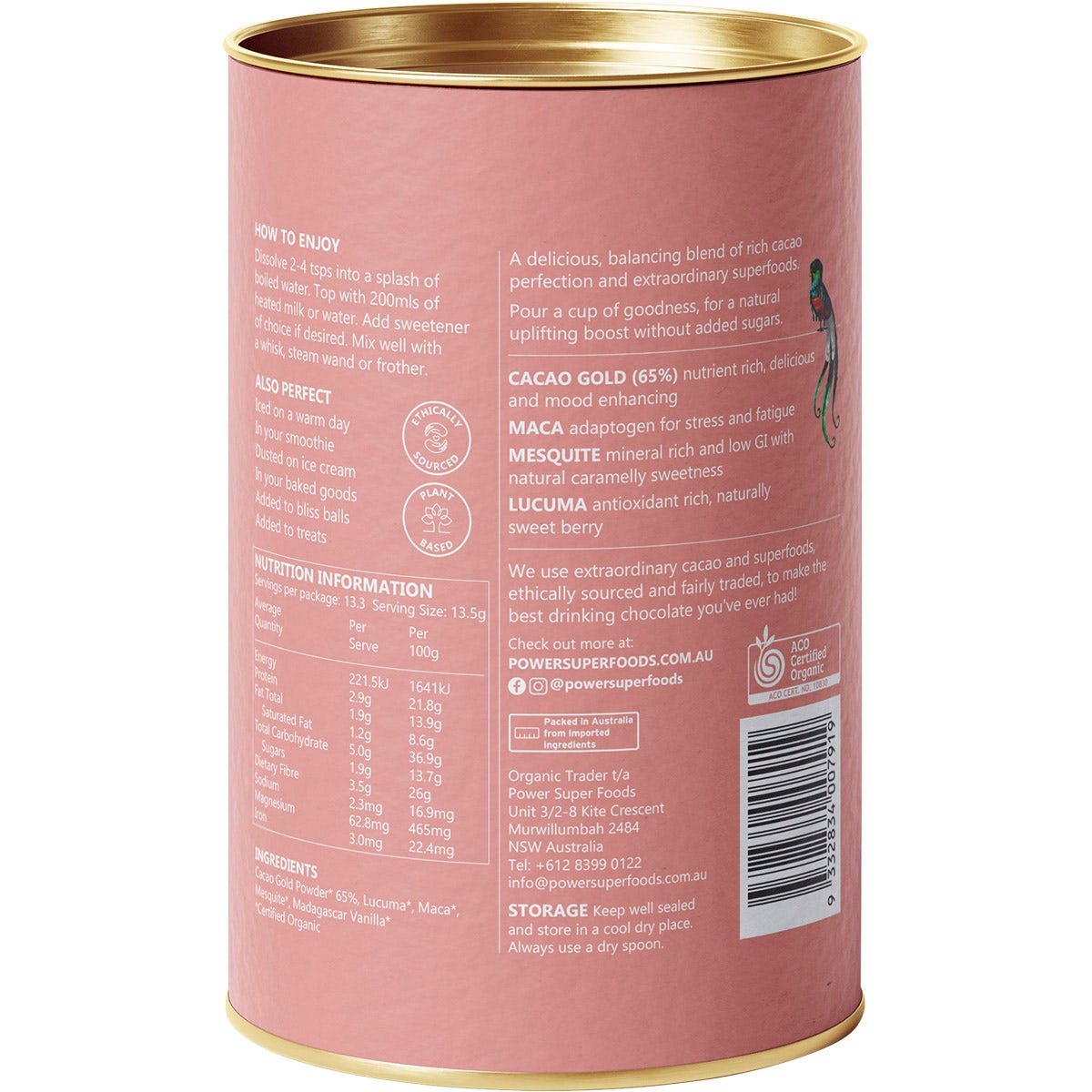 POWER SUPER FOODS Organic Nourish Drinking Chocolate With Superfoods 180g