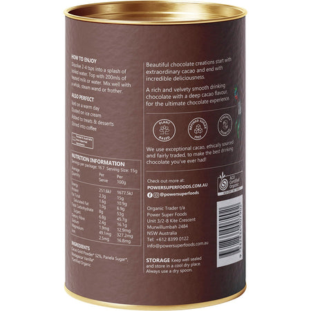 POWER SUPER FOODS Organic Dark Drinking Chocolate 250g