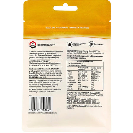 COMVITA Manuka Honey Lozenges Zesty Lemon 12x4.5g