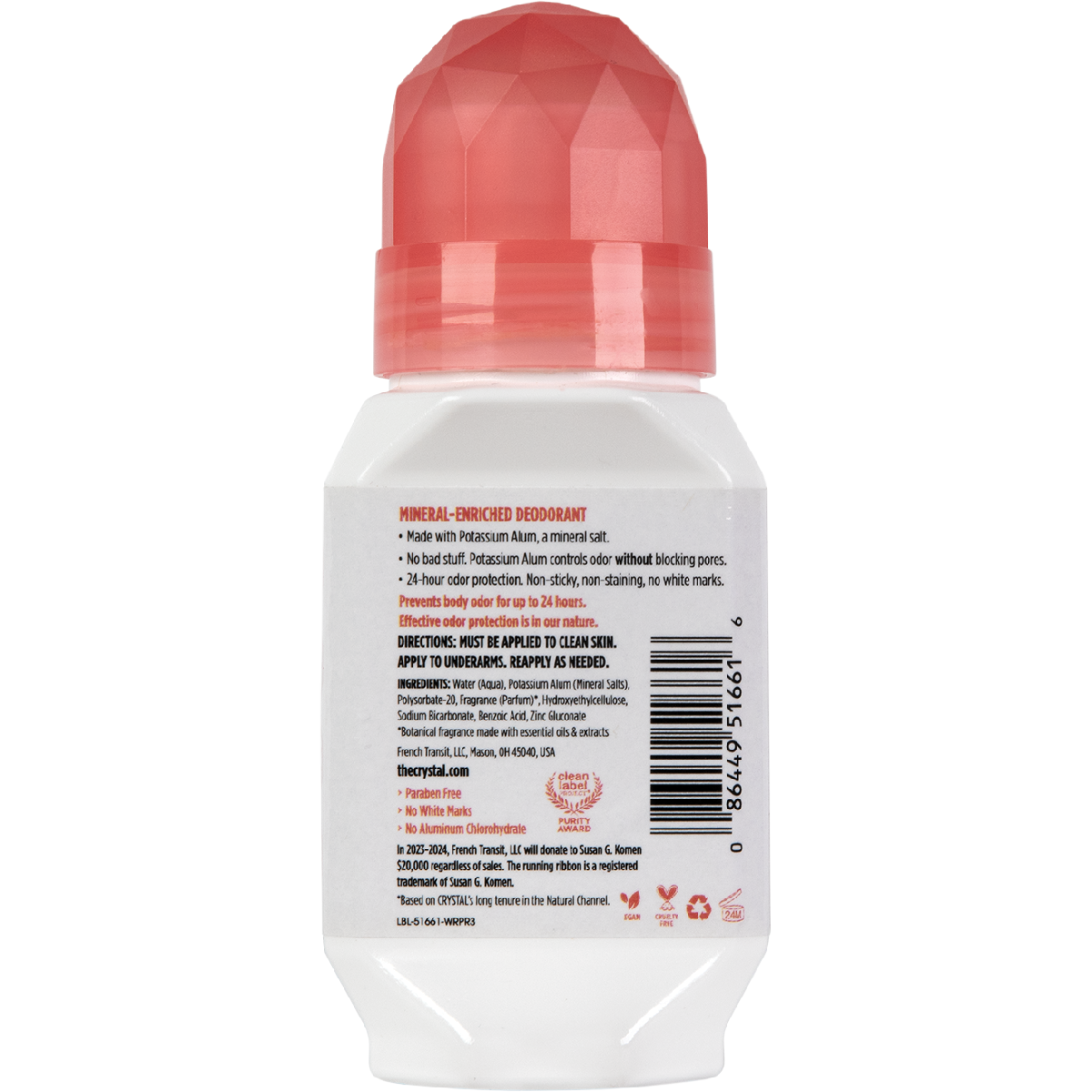 Crystal Roll-On Deodorant Coconut & Vanilla 66ml