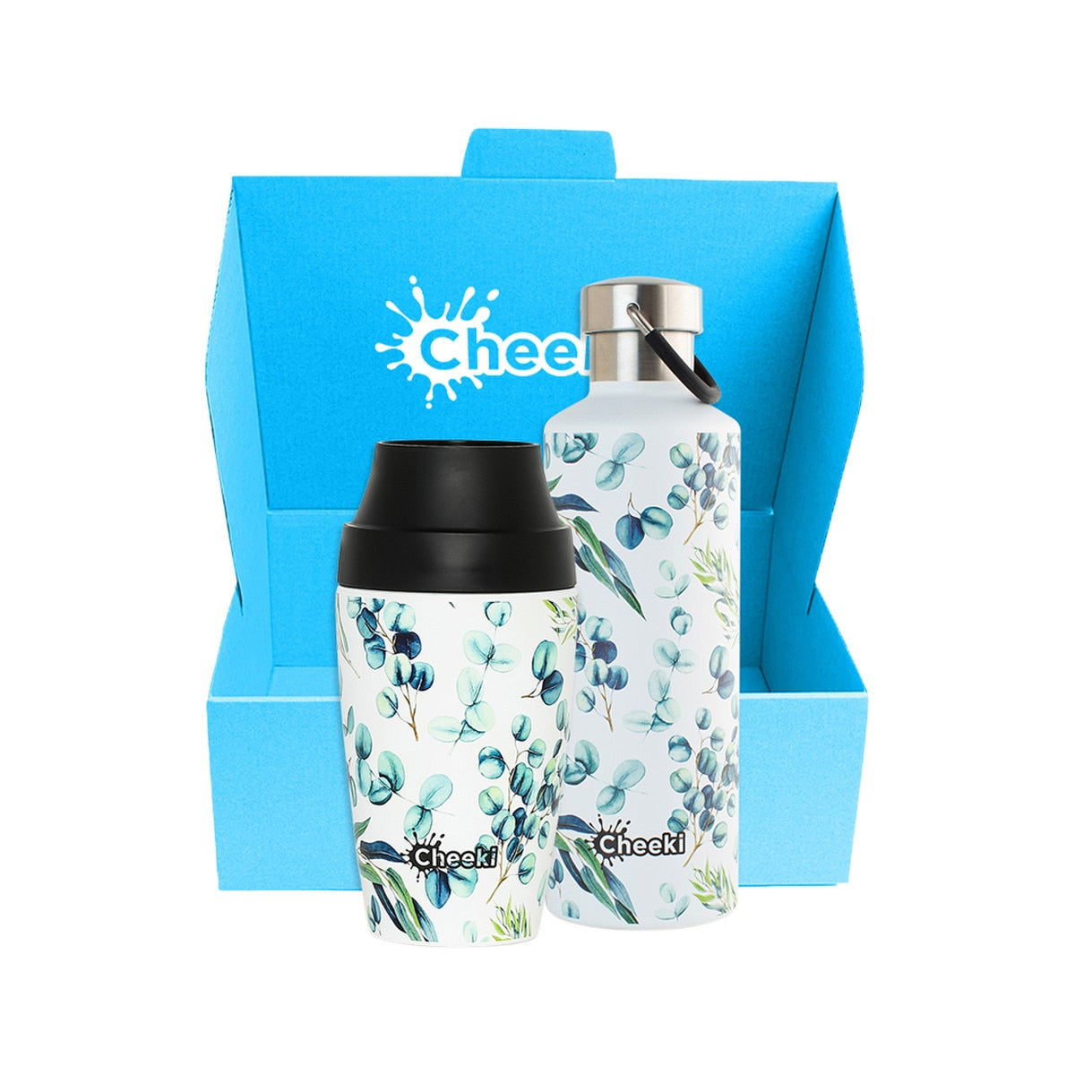 Cheeki Gift Box Watercolour Includes Insulated Bottle 600ml + Insulated Coffee Mug 350ml