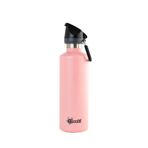 CHEEKI Stainless Steel Bottle Insulated - Pink Sports Lid 600ml