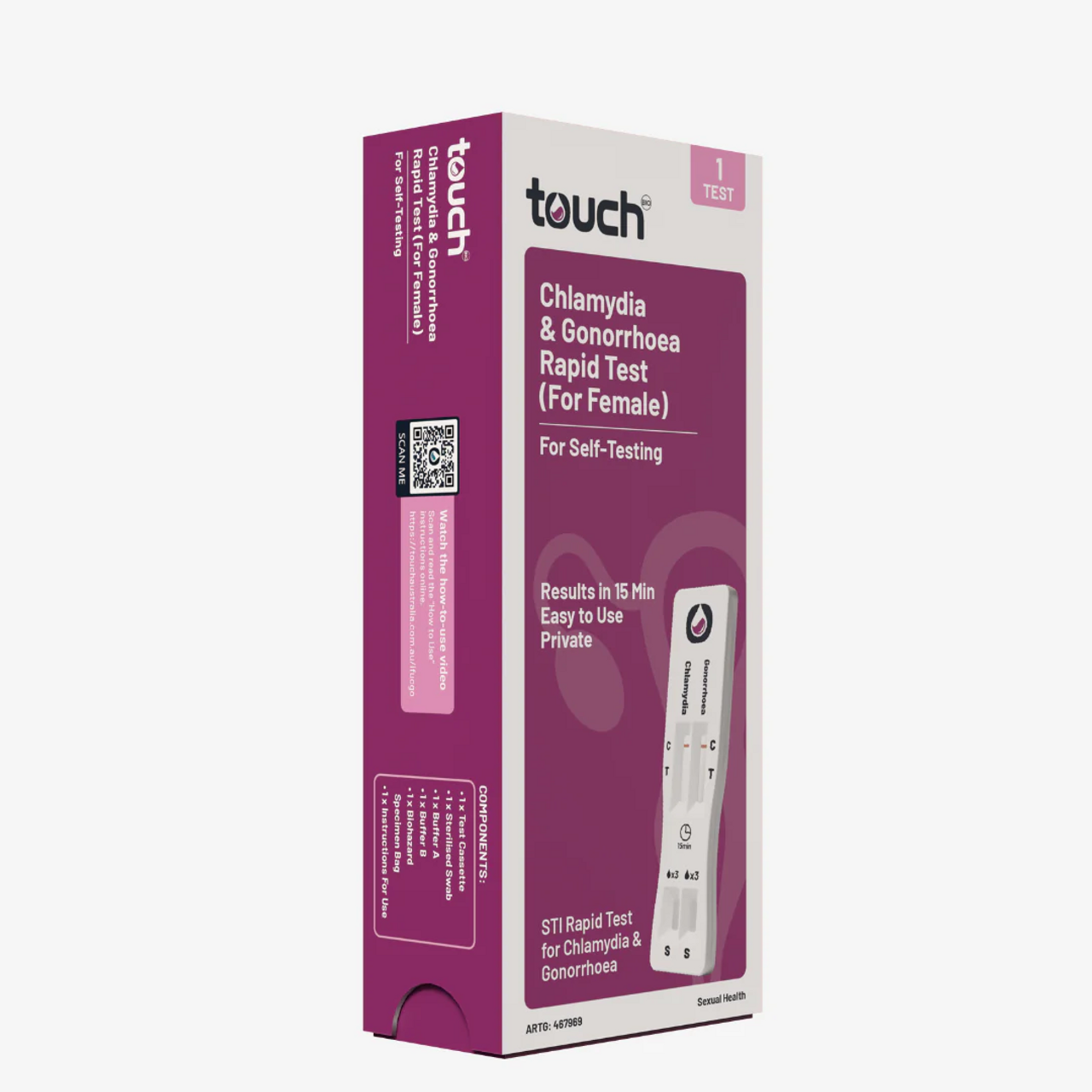 Touchbio Chlamydia and Gonorrhoea Rapid Test 1 Test