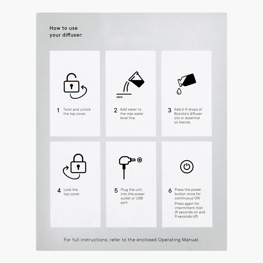 Bosisto's Compact Onyx Ultrasonic Diffuser