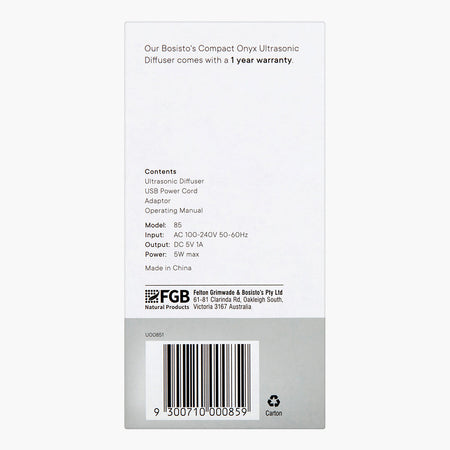 Bosisto's Compact Onyx Ultrasonic Diffuser