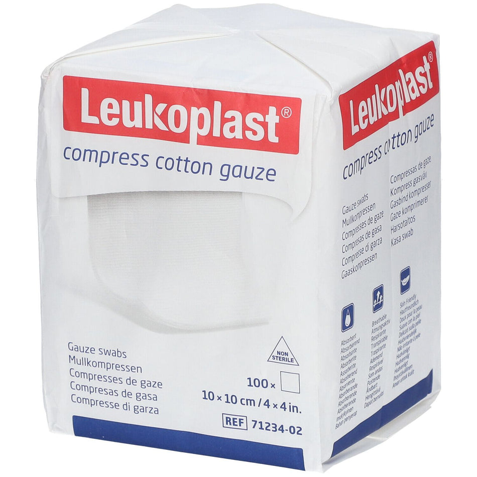 Leukoplast Compress Cotton Gauze 10 X 10 100PK