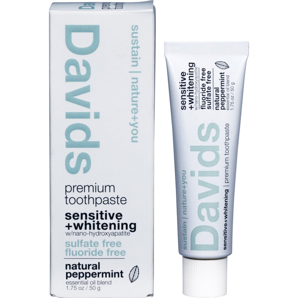 Davids Toothpaste Sensitive + Whitening Peppermint 50g