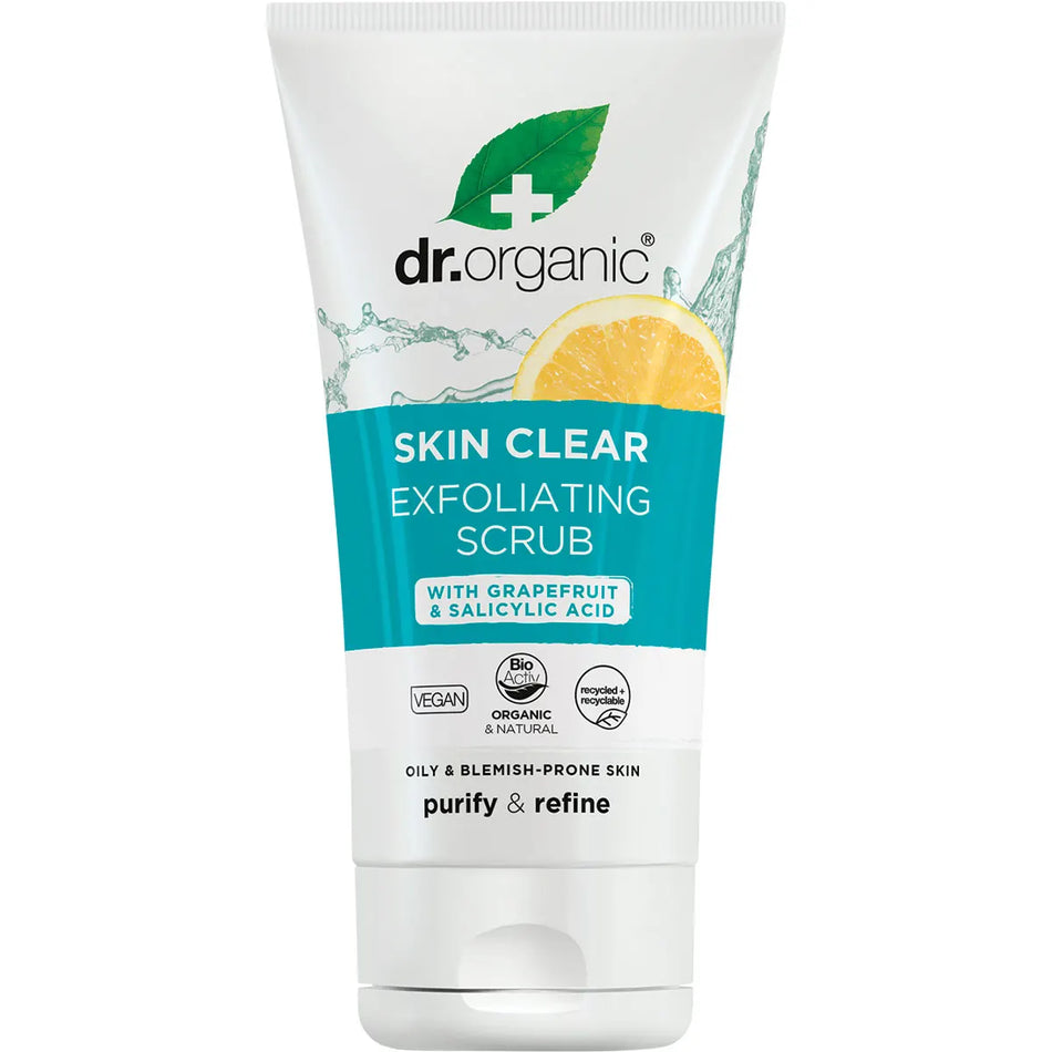 DR ORGANIC Exfoliating Face Scrub Skin Clear - Organic Tea Tree 150ml