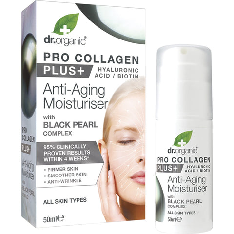 DR ORGANIC Pro Collagen Plus+ Anti Aging Moisturiser With Black Pearl 50ml