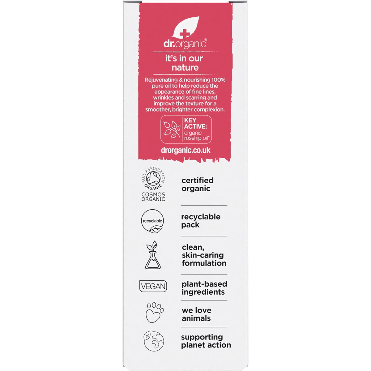 Dr Organic Rosehip Oil 100% Pure 50ml