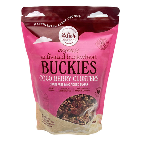 2die4 Live Foods Organic Activated Buckies Coco-berry Clusters 400g