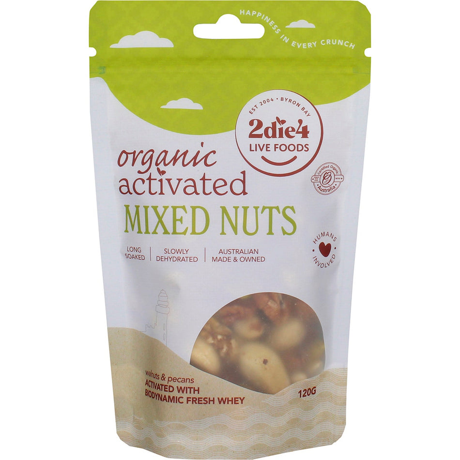 2 Die 4 Live Foods Organic Activated Mixed Nuts Activated With Fresh Whey 120g