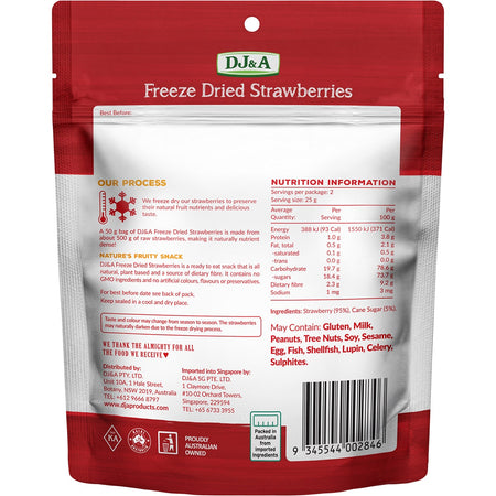 DJ&A Freeze Dried Strawberries 7x50g