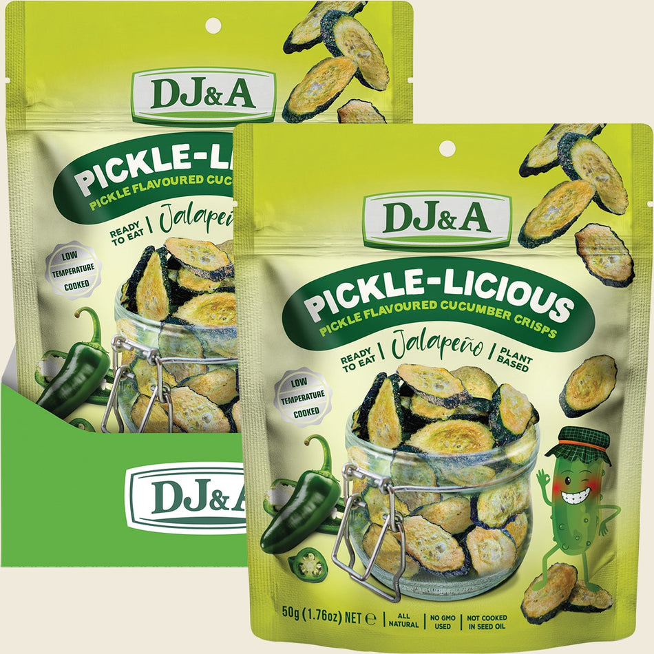 DJ&A Pickle-Licious Pickle Flavoured Cucumber Jalapeno 9x50g