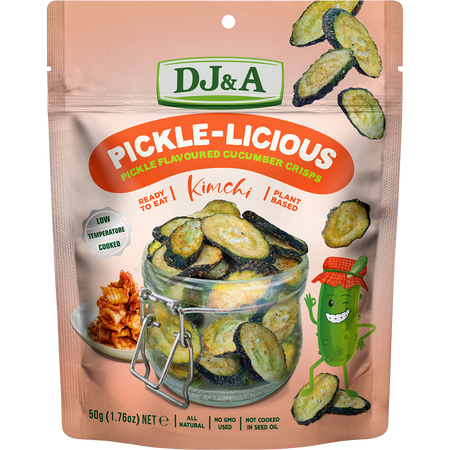 DJ&A Pickle-Licious Pickle Flavoured Cucumber Kimchi 50g x 9 Pack