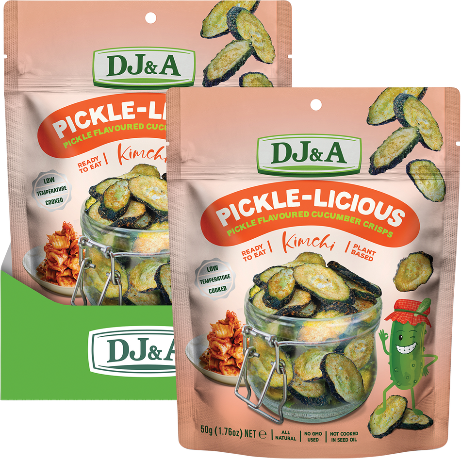 DJ&A Pickle-Licious Pickle Flavoured Cucumber Kimchi 50g x 9 Pack