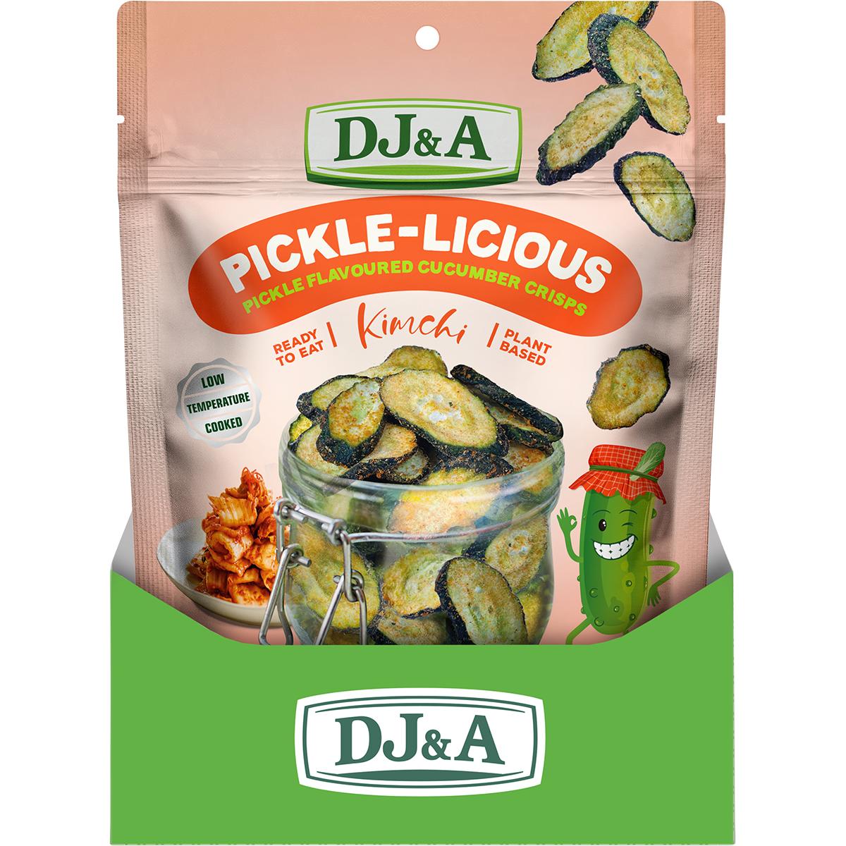 DJ&A Pickle-Licious Pickle Flavoured Cucumber Kimchi 50g x 9 Pack