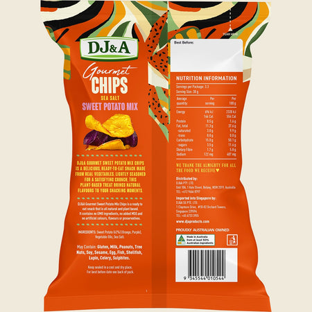 DJ&A Gourmet Chips Sweet Potato Mix Sea Salt 5x100g