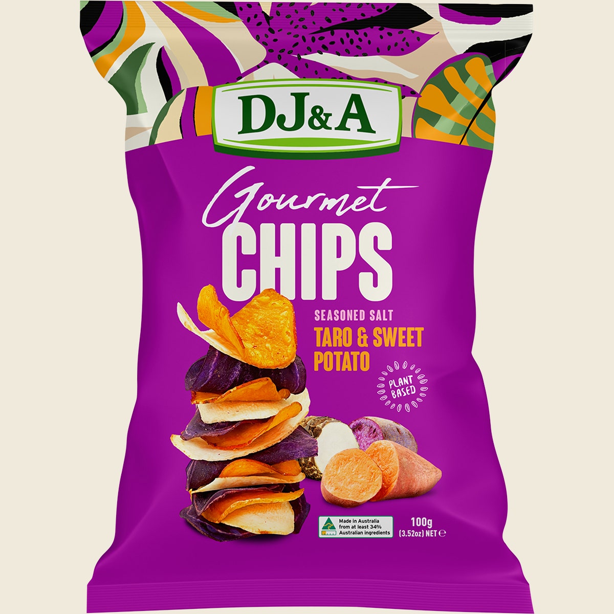 DJ&A Gourmet Chips Taro & Sweet Potato Seasoned Salt 5x100g