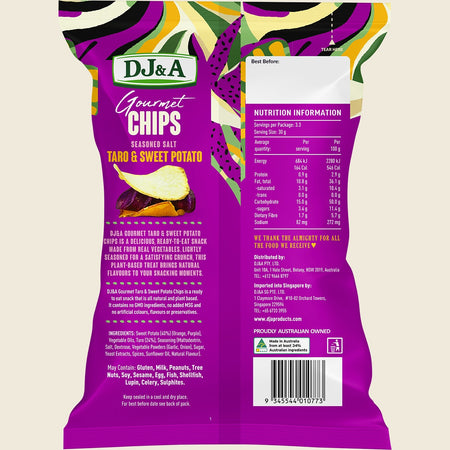 DJ&A Gourmet Chips Taro & Sweet Potato Seasoned Salt 5x100g