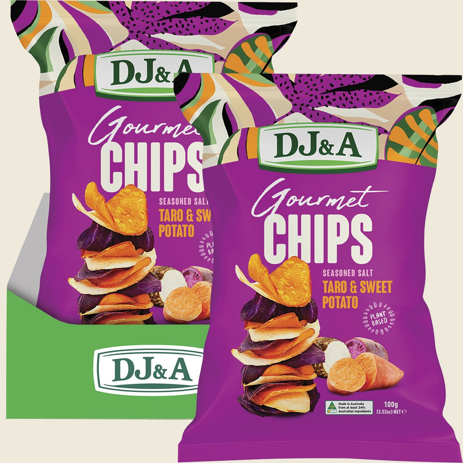 DJ&A Gourmet Chips Taro & Sweet Potato Seasoned Salt 5x100g