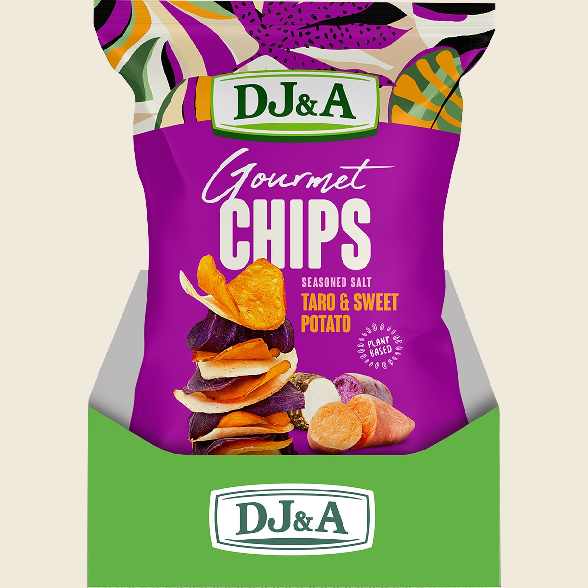 DJ&A Gourmet Chips Taro & Sweet Potato Seasoned Salt 5x100g