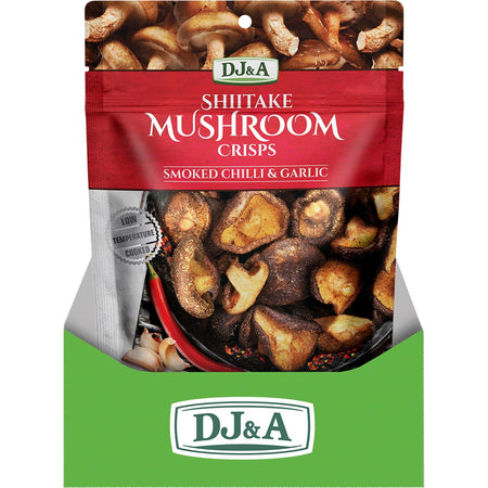 DJ&A Shiitake Mushroom Crisps Smoked Chilli & Garlic 9x65g