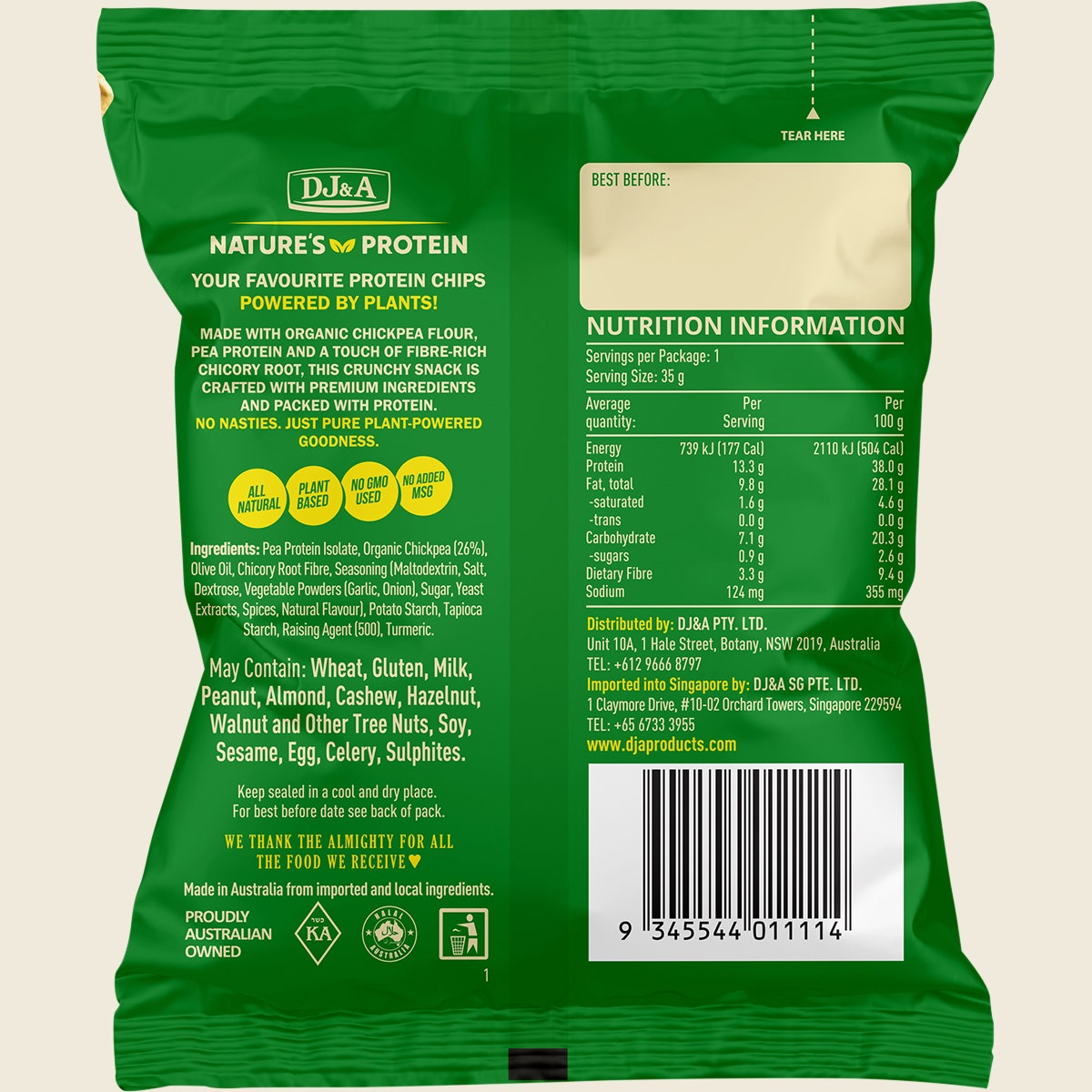 DJ&A Chickpea + Protein Chips Original 9x35g