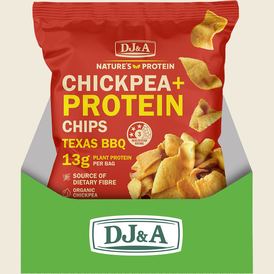 DJ&A Chickpea + Protein Chips Texas BBQ 9x35g