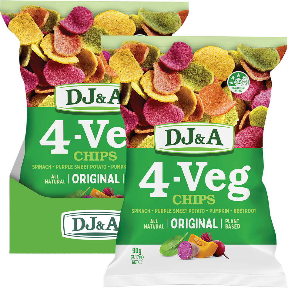 DJ&A 4-Veg Chips Original 90g x 5 Pack