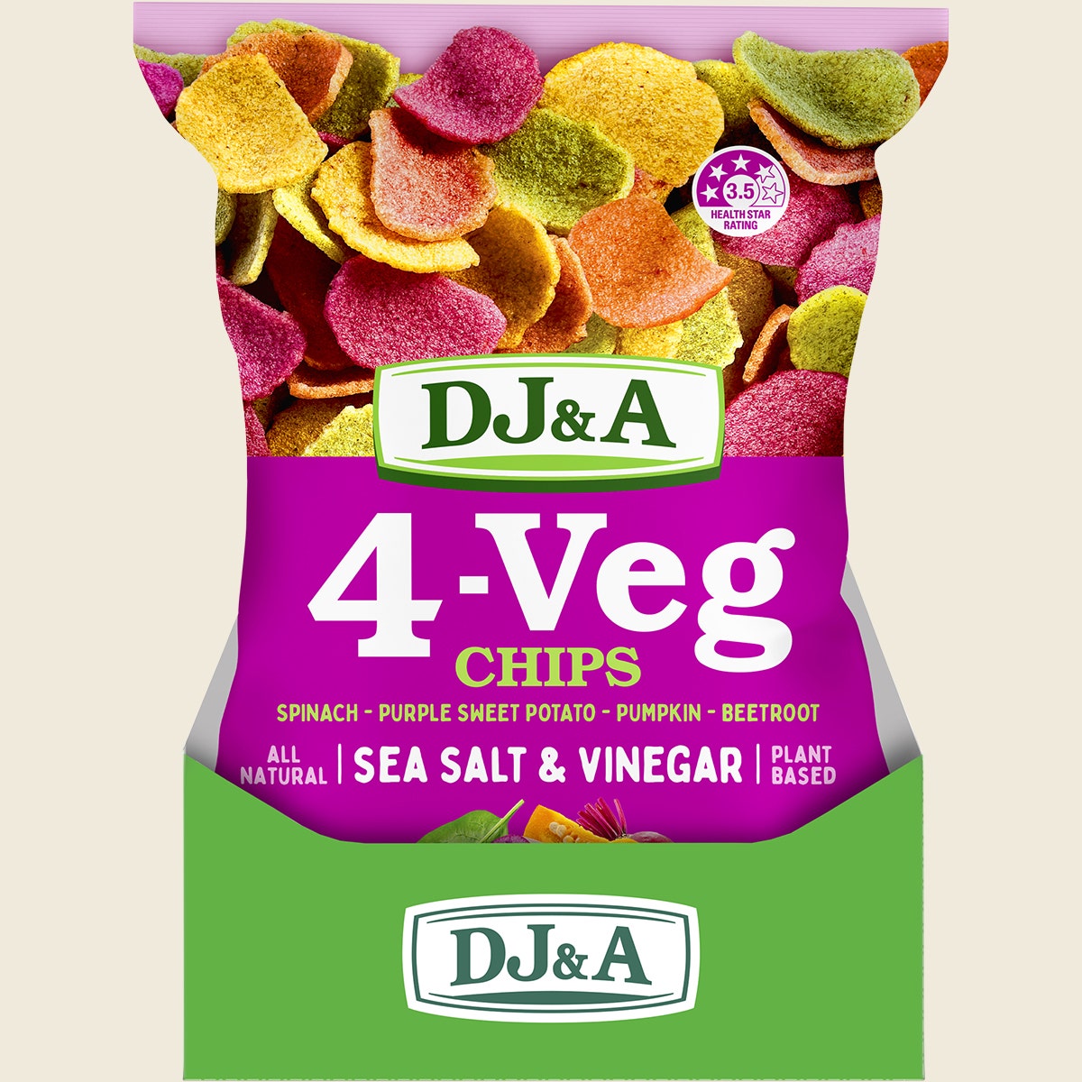 DJ&A 4-VEG Chips Salt & Vinegar 5x90g