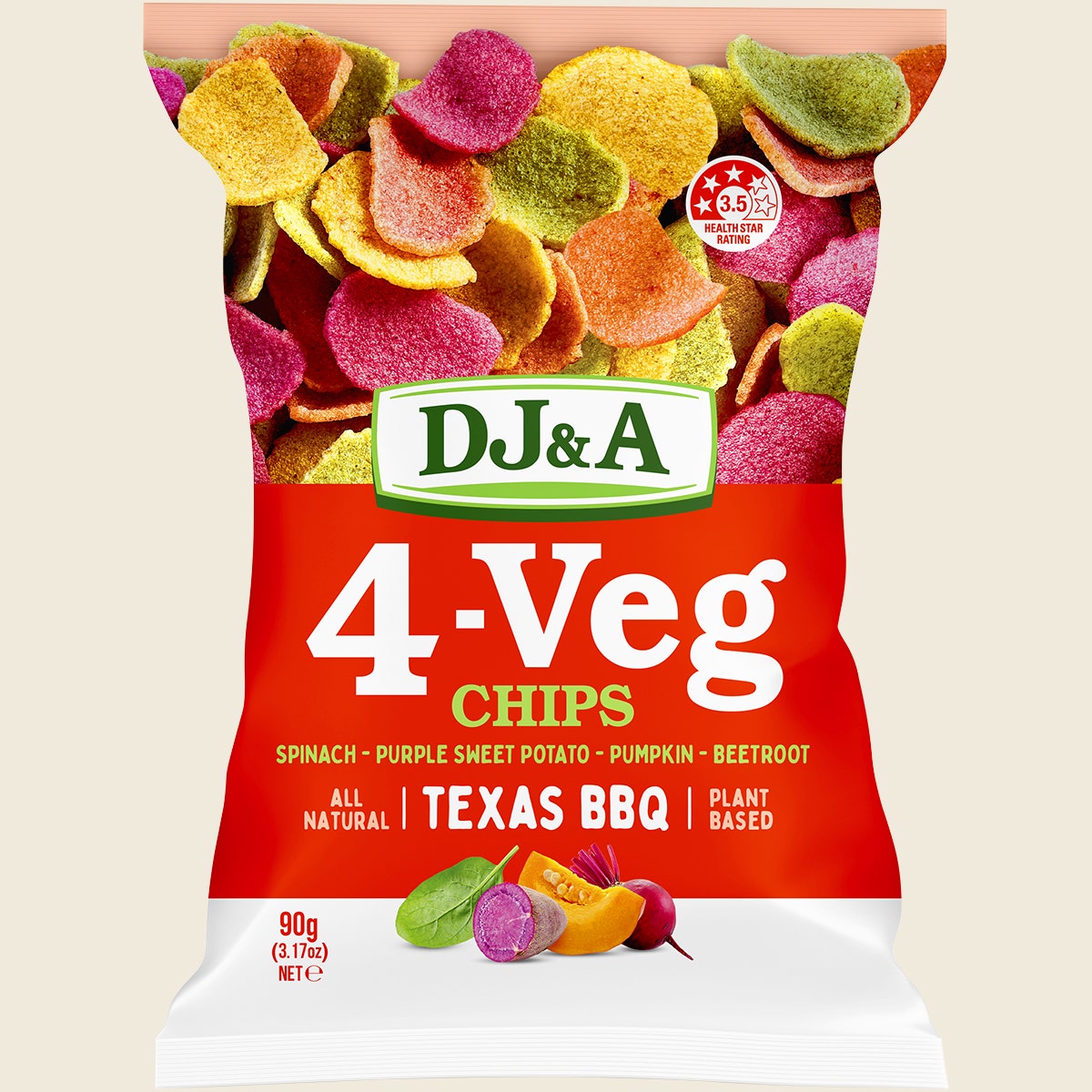 DJ&A 4-VEG Chips Texas BBQ 5x90g