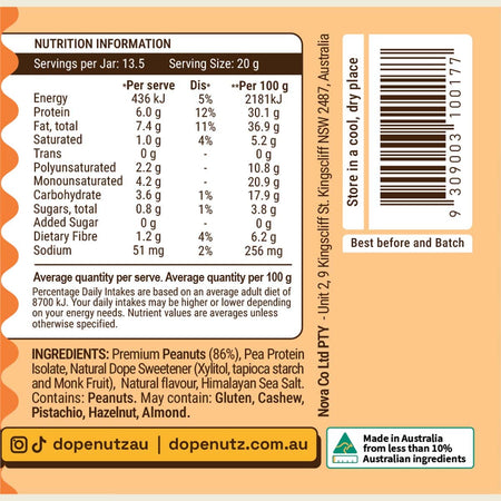 Dope Nutz Peanut Butter Salted Caramel 325g